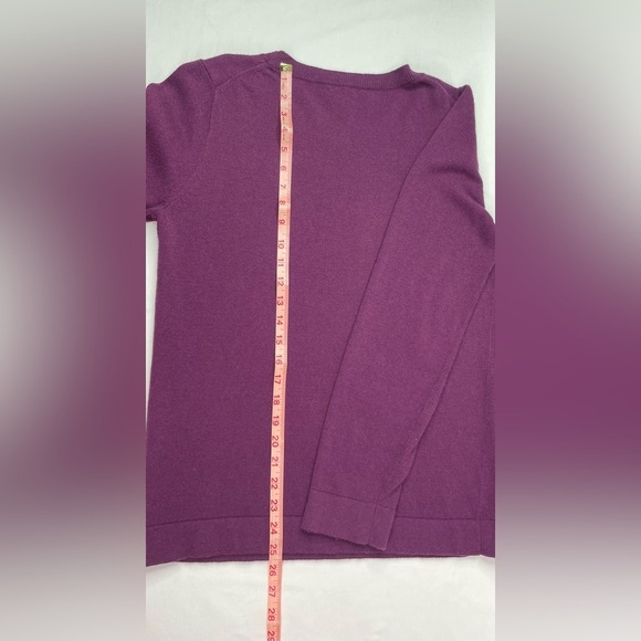 J Crew Purple Crew Neck Sweater Long Sleeve Cotton Wool Blend Size Medium - Picture 8 of 8